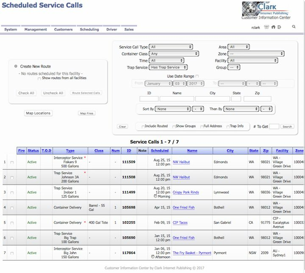 screen shot of scheduling overview