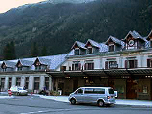 We arrive at the Chamonix Mont Blanc train station.