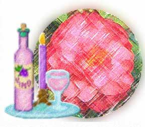 theme graphic of camellia and wine service in impressionist style